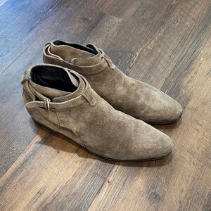 Saint Laurent Men's Brown Suede Ankle Boots